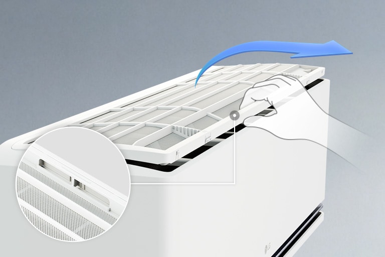 S3-Q2412GZC one-touch filter cleaning step.