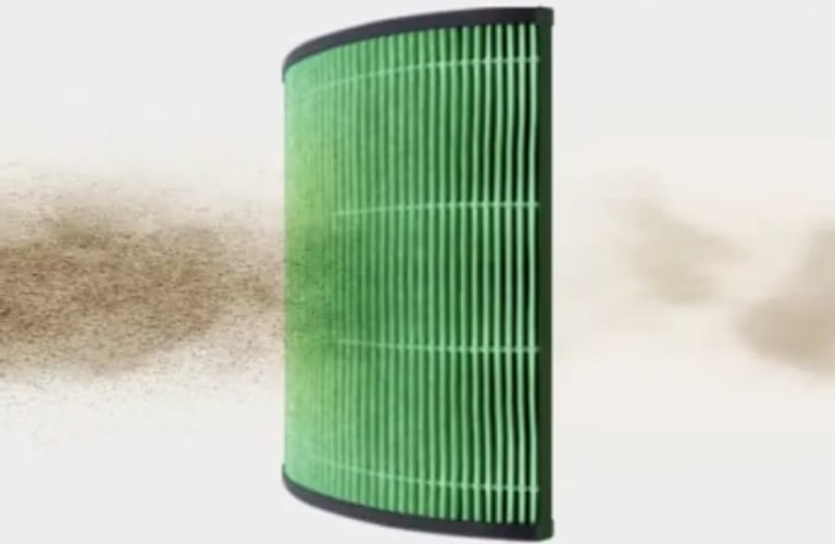 AeroFurniture HEPA filter airflow illustration.