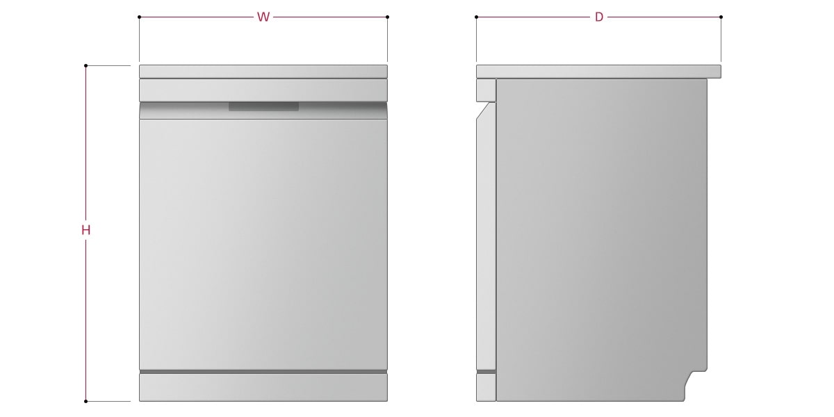 DFC335HM Dimensions - 600 x 850 x 600 mm
