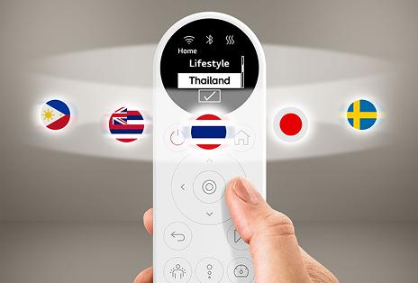 International massage program remote screen.
