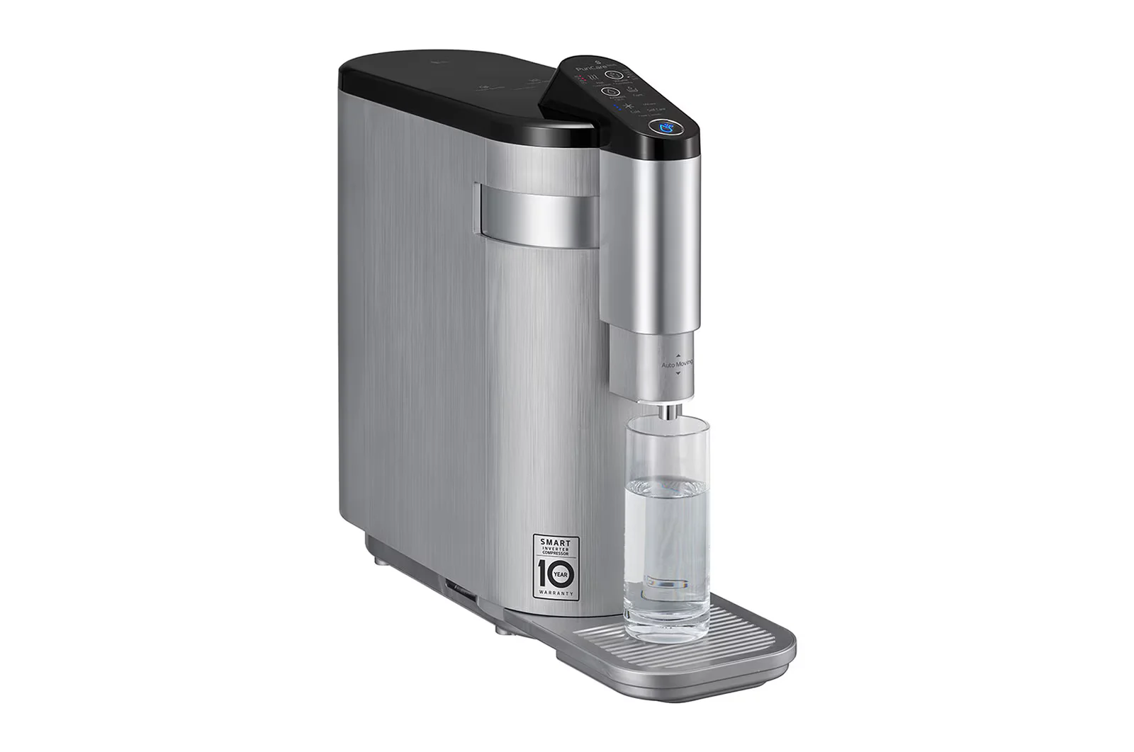 LG WD516AN Silver with a glass under the tap