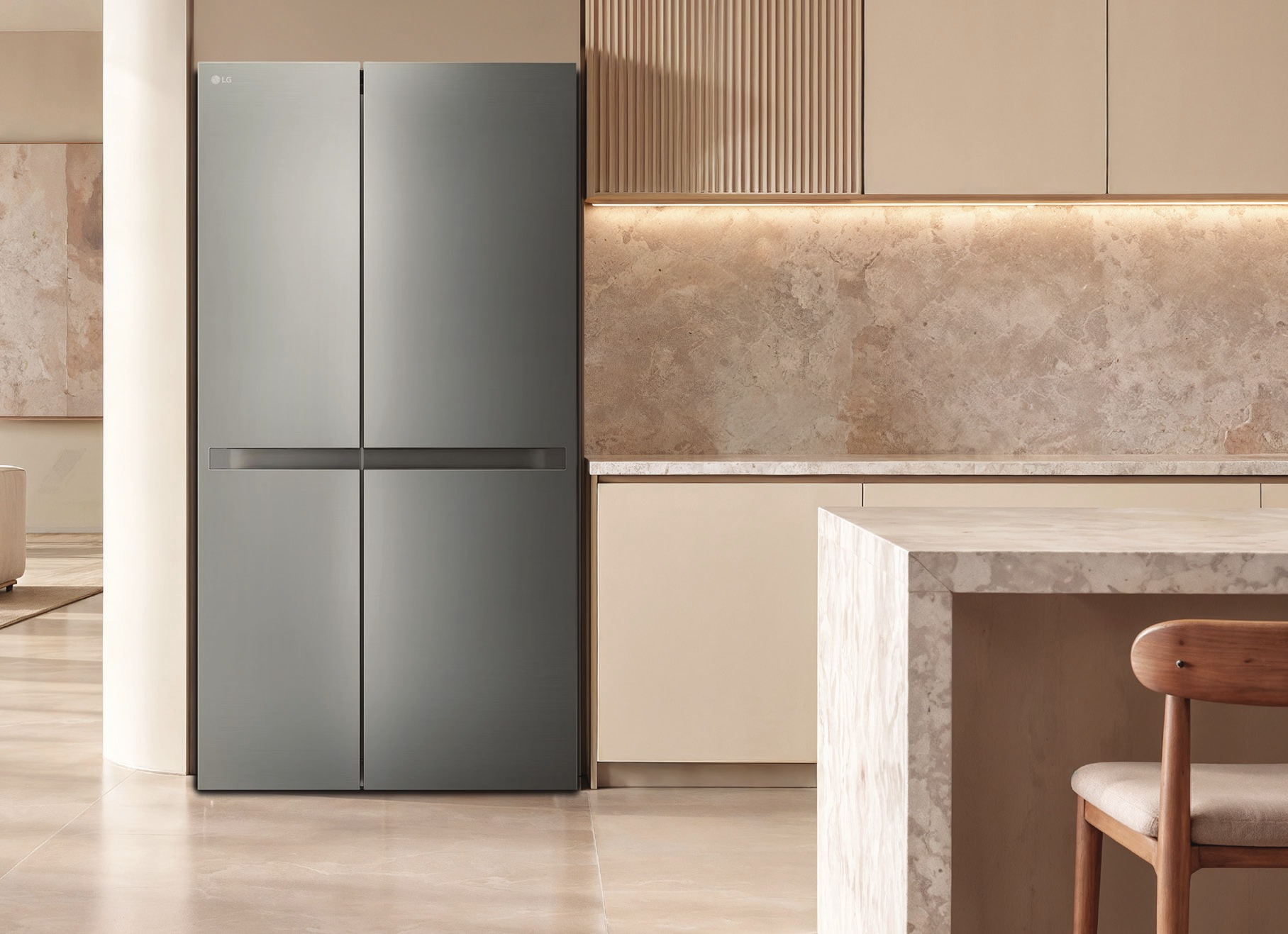 LG GC-B257KLJR refrigerator shown in the October brochure