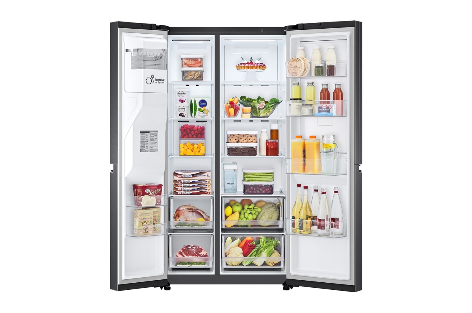 635L Side-by-Side Fridge in Matte Black Finish - Matte Black PCM thumbnail 2