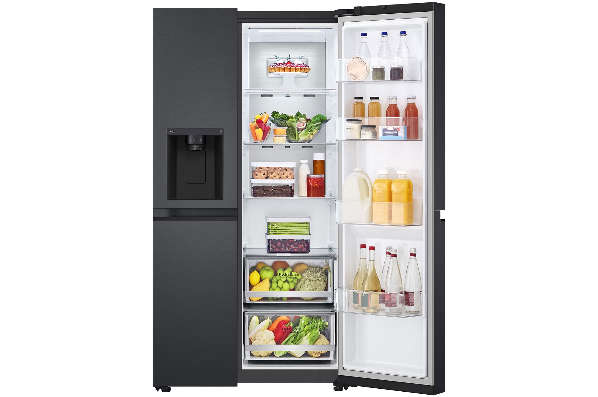 LG 635L Side by Side Fridge in Matte Black - Essence Matte Black thumbnail 2