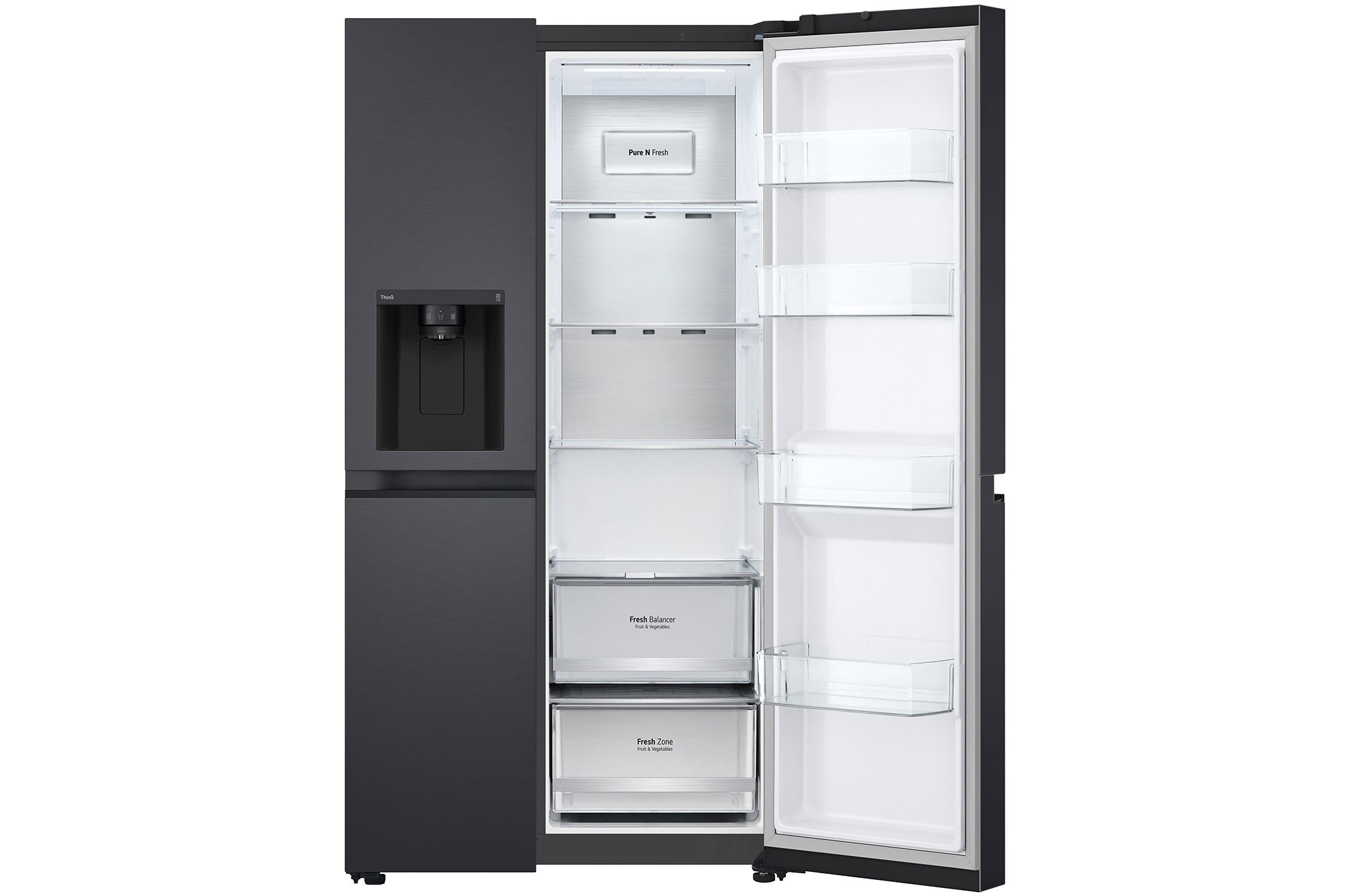 LG 635L Side by Side Fridge in Matte Black - Essence Matte Black thumbnail 3