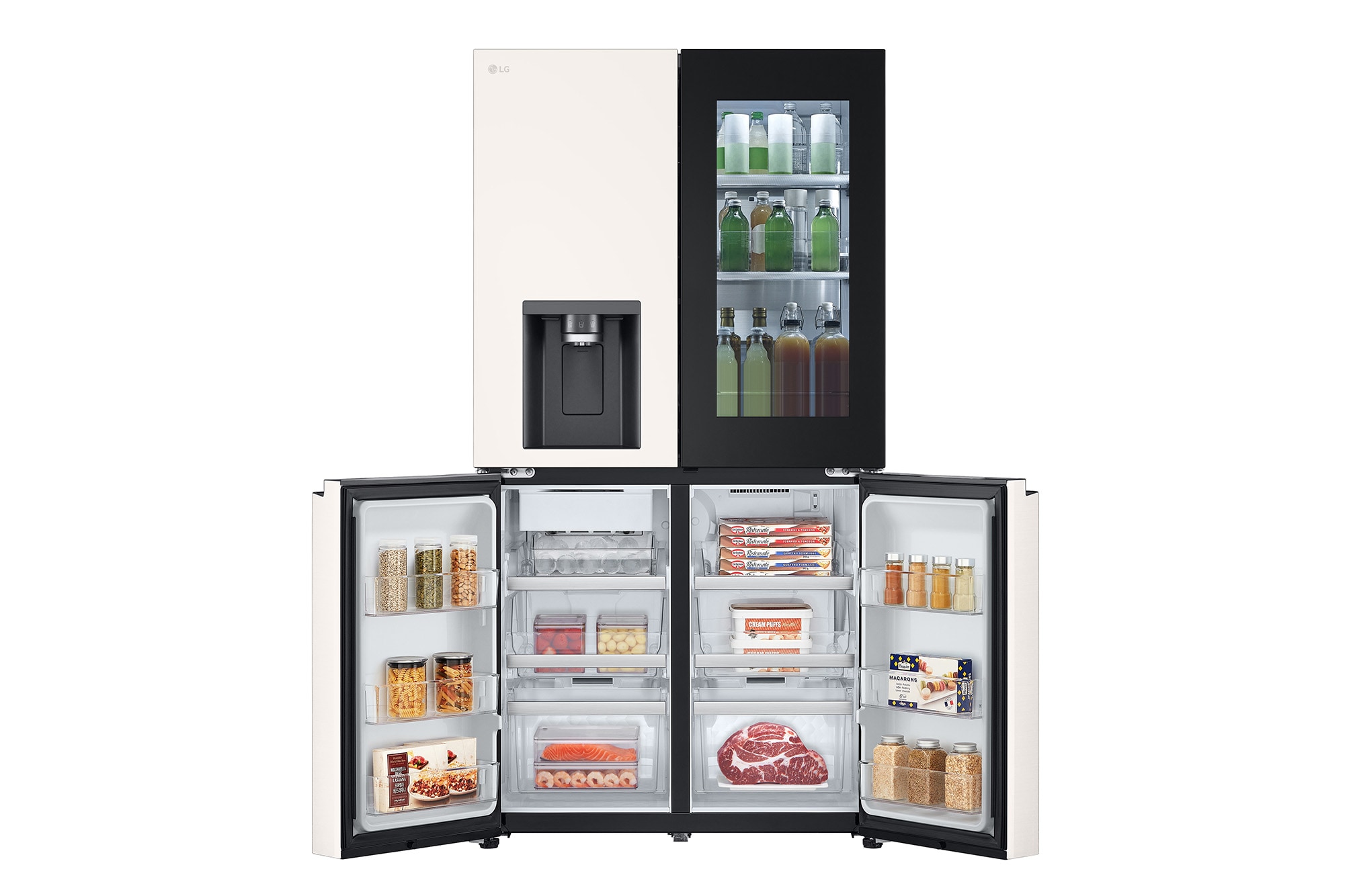 LG Black Glass InstaView Door-in-Door, French Door Fridge, Essence Black Steel - Essence Black Steel thumbnail 3