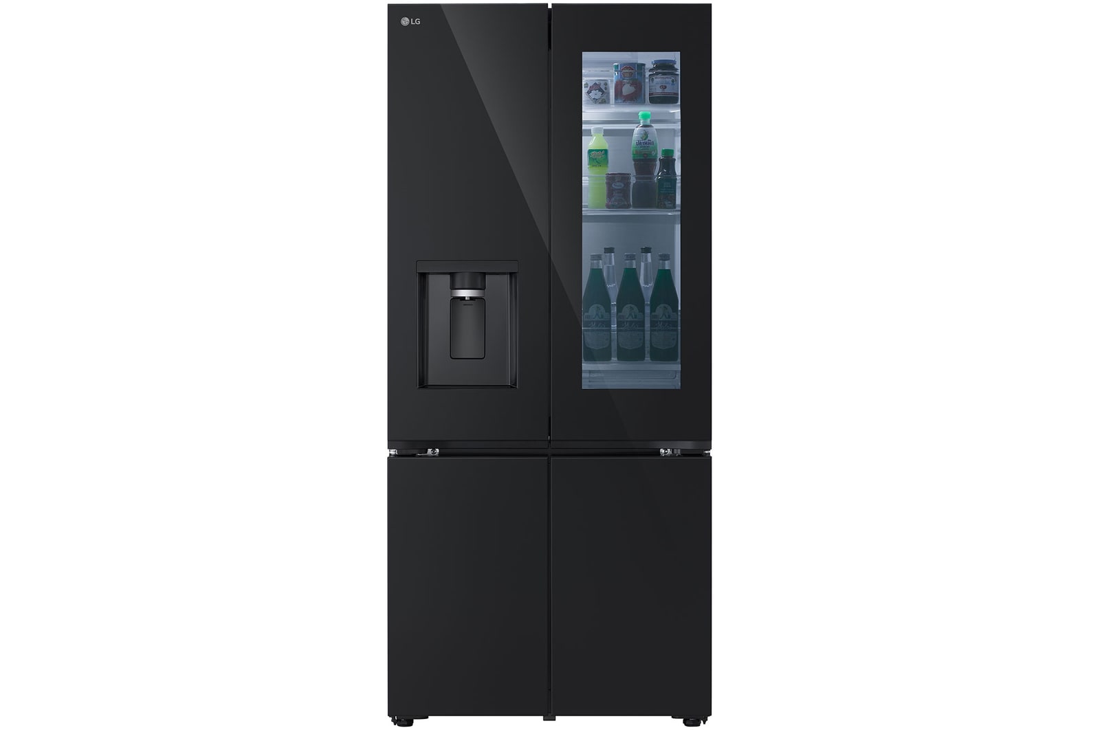 LG 612L French Door Fridge with InstaView & Water Dispenser in White Glass Finish
