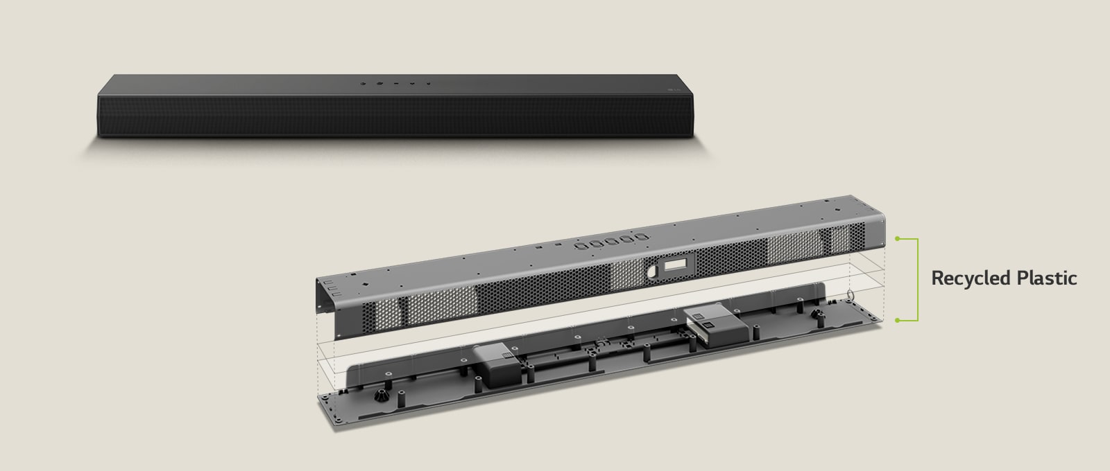 S60TR internal parts made with recycled plastic.