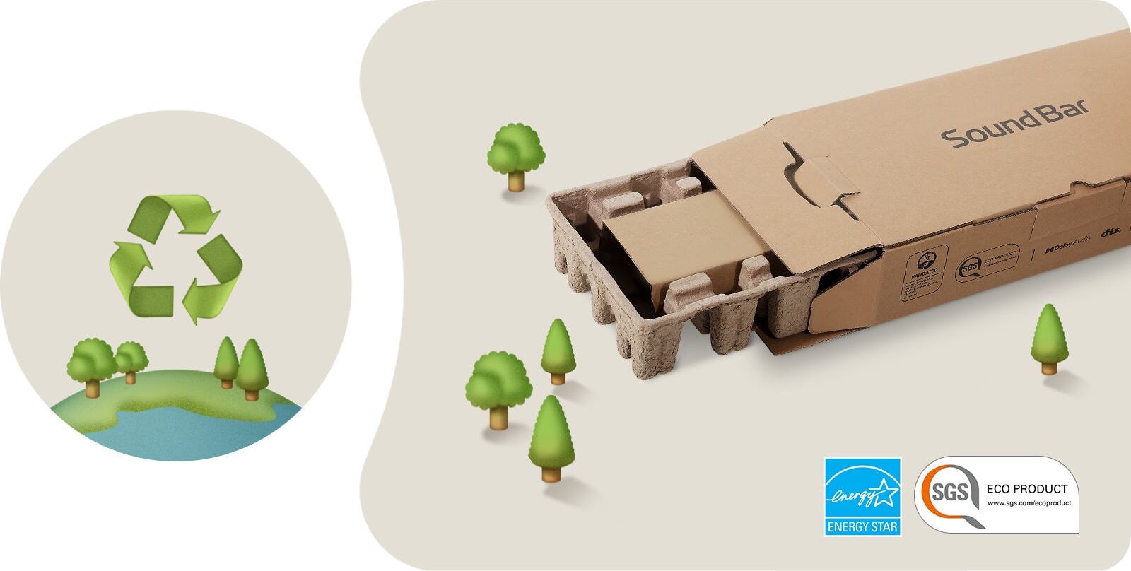 Packaging made with recycled pulp