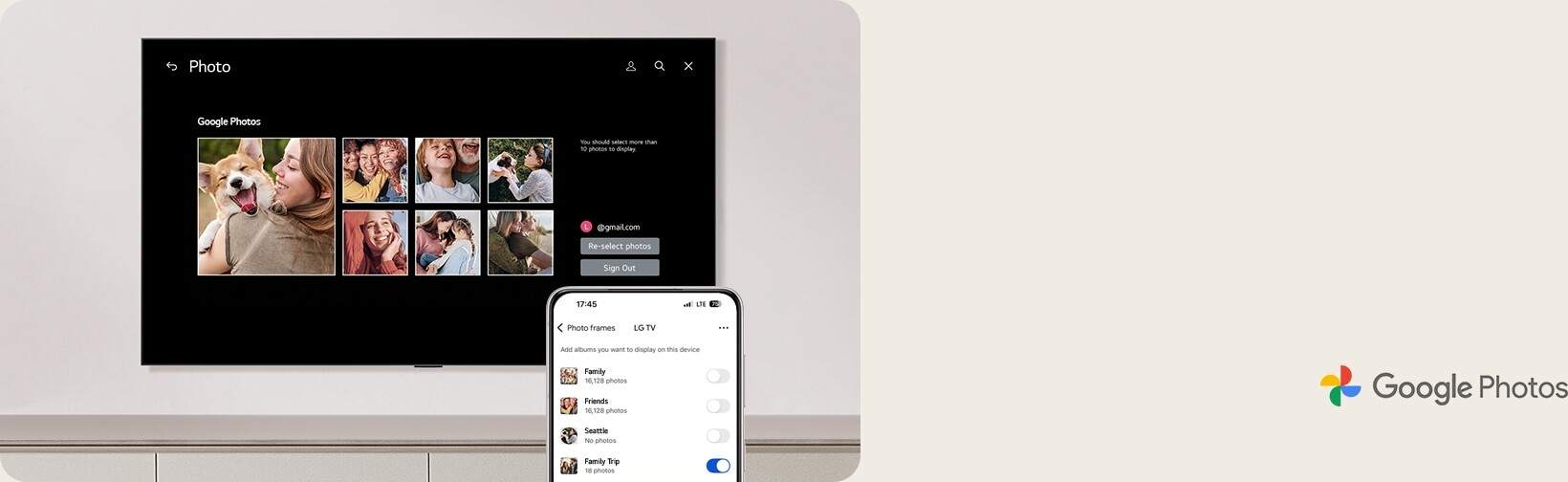 Easily access Google Photos and showcase your memories