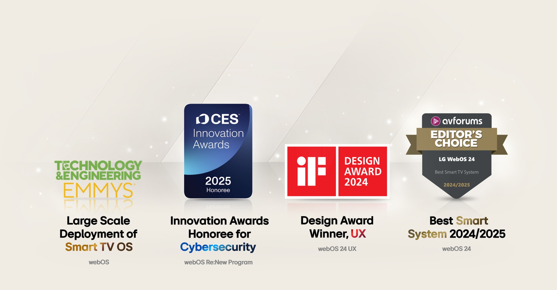 Emmy Awards, CES 2025 Innovation Awards, Design Award 2024 UX, AVForums Editor's Choice 2024/2025