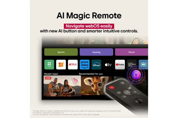 77 inch LG OLED AI TV B5 120Hz Dolby Vision & HDR10 4K UHD (2025) - Black thumbnail 4