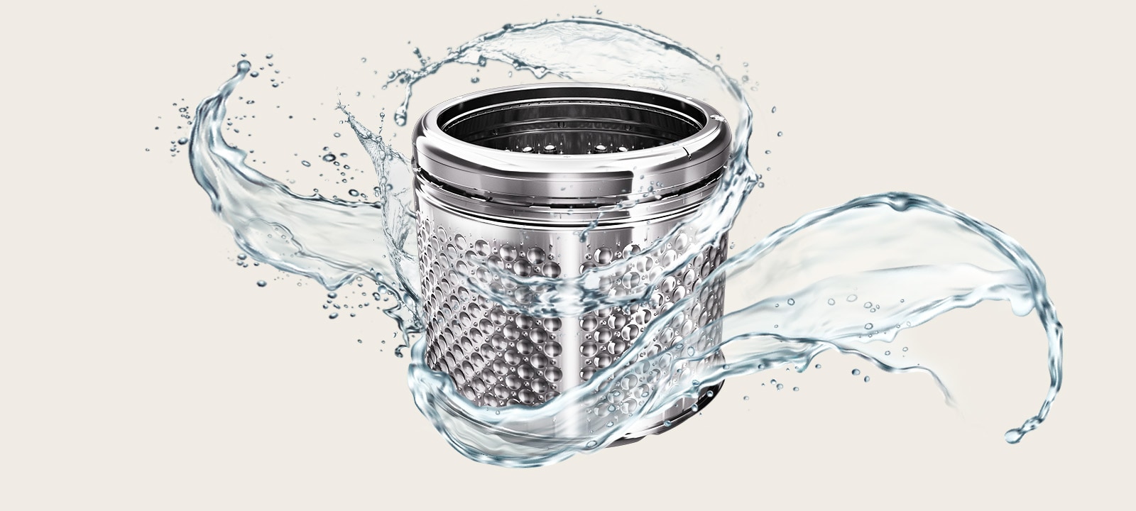 Water cleaning the washer drum