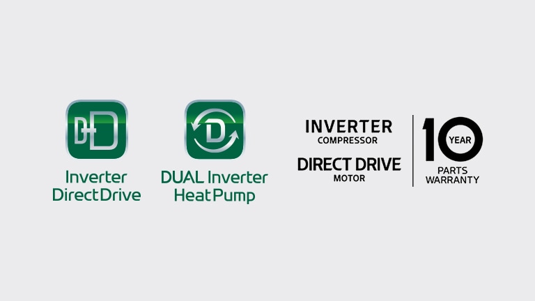 Inverter Direct Drive and 10-year warranty